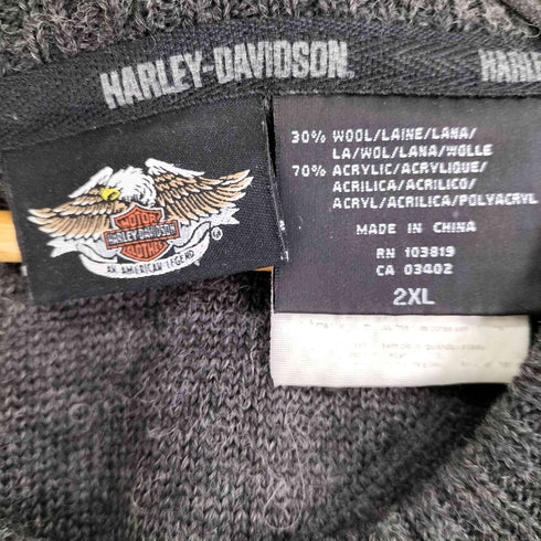 ハーレーダビッドソン HARLEY-DAVIDSON ロゴ刺繍 ウールアクリル混ニット メンズ  2XL